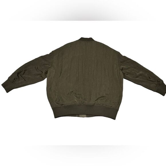 Women’s HELMUT & LANG Olive green high twist nylon bomber jacket size medium - Picture 9 of 14